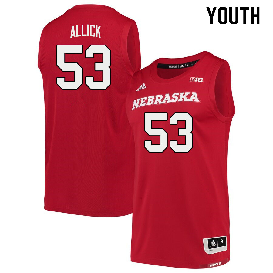 Youth #53 Josiah Allick Nebraska Cornhuskers College Basketball Jerseys Stitched Sale-Scarlet - Click Image to Close